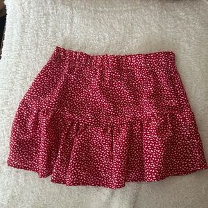 Chic Red Patterned Skirt/Skort